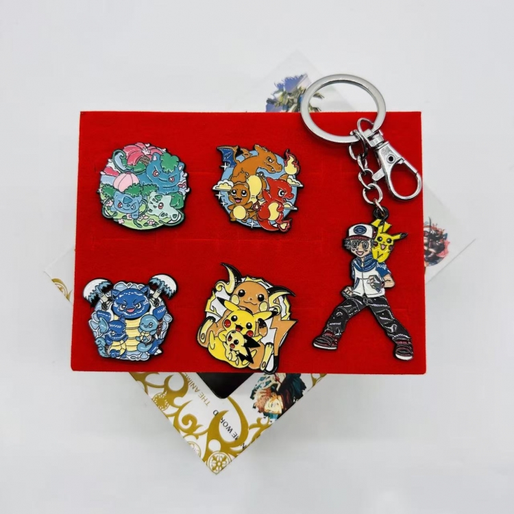 Pokemon Anime peripheral badge brooch keychain box set
