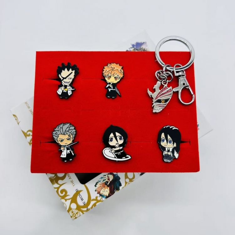 Bleach Anime peripheral badge brooch keychain box set