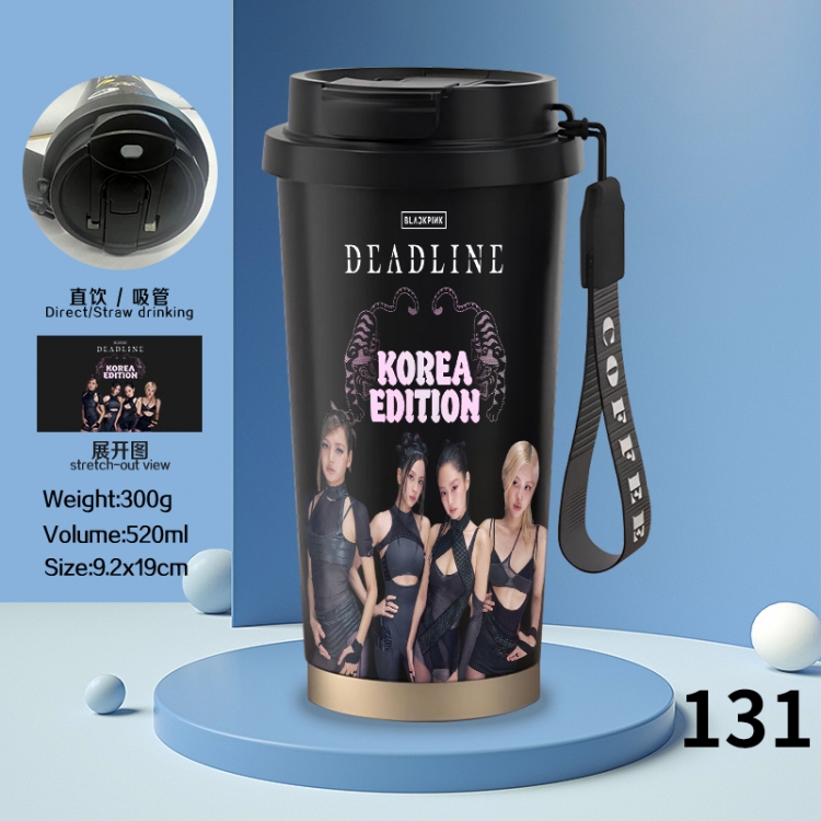 BLACK PINK Anime peripheral stainless steel coffee cup 520ML