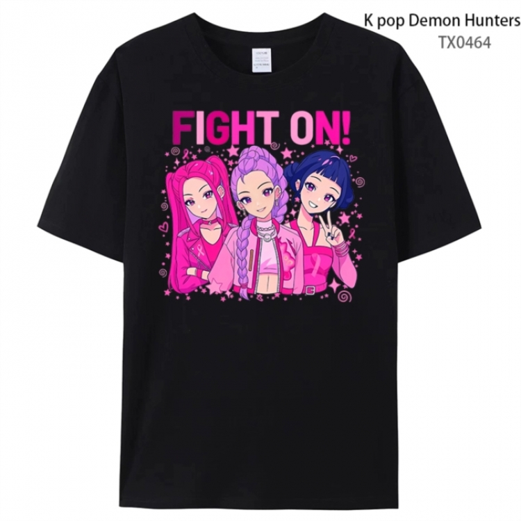 K-Pop:Demon Hunters Anime peripheral printed pure cotton T-shirt from S to 4XL