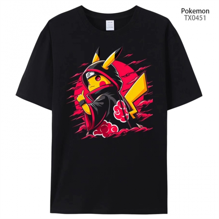 Pokemon Anime peripheral printed pure cotton T-shirt from S to 4XL