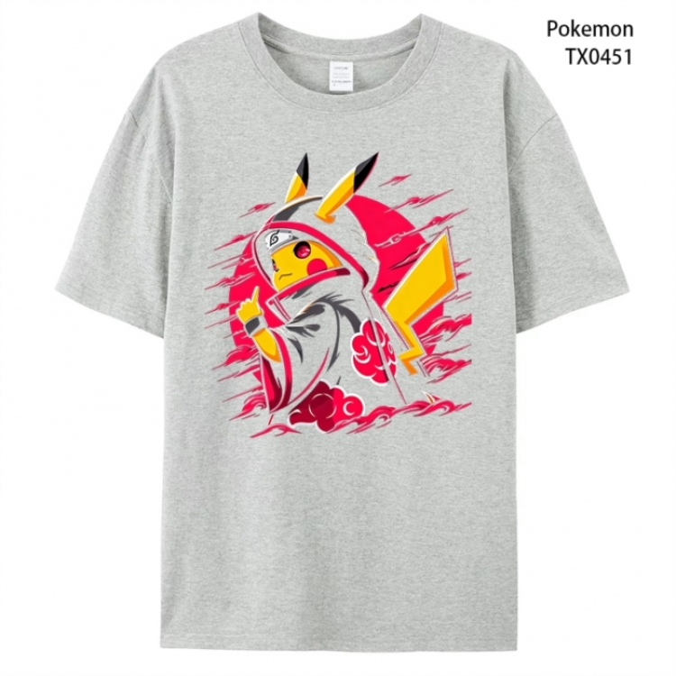 Pokemon Anime peripheral printed pure cotton T-shirt from S to 4XL