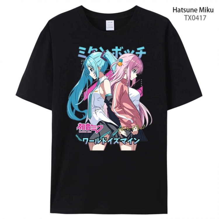 Hatsune Miku Anime peripheral printed pure cotton T-shirt from S to 4XL