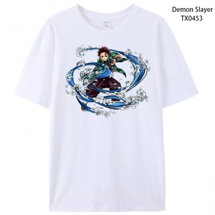 Demon Slayer Kimets Anime peripheral printed pure cotton T-shirt from S to 4XL
