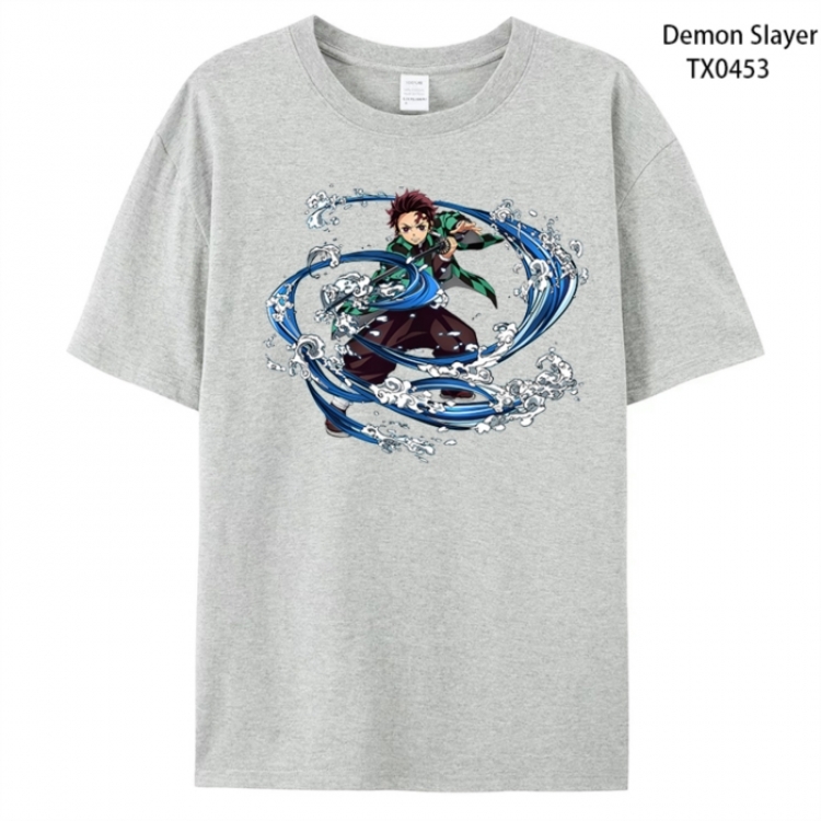 Demon Slayer Kimets Anime peripheral printed pure cotton T-shirt from S to 4XL