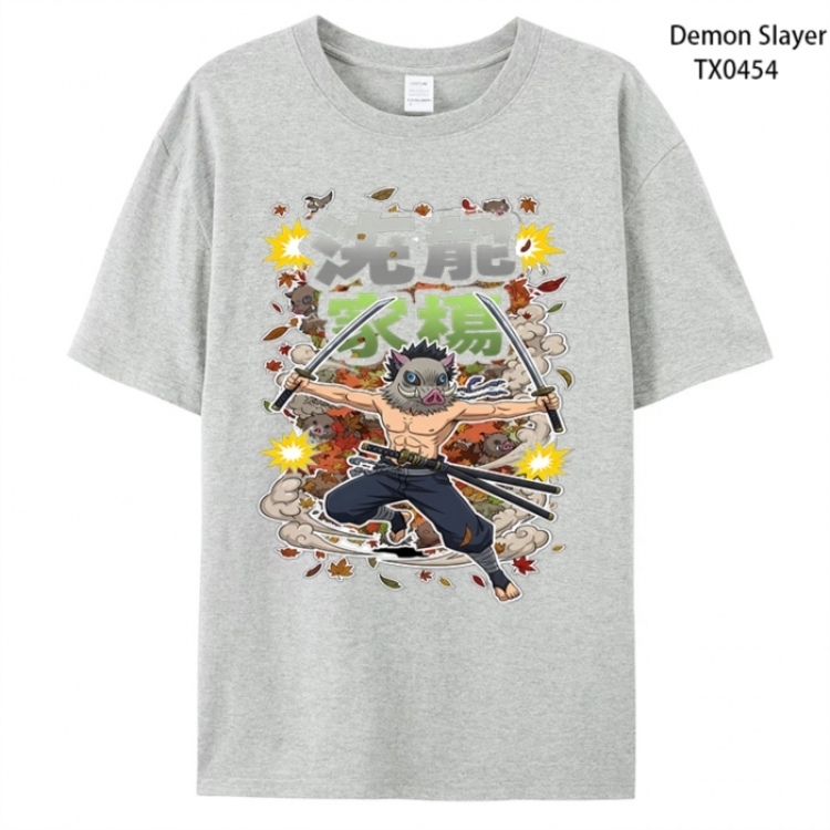Demon Slayer Kimets Anime peripheral printed pure cotton T-shirt from S to 4XL