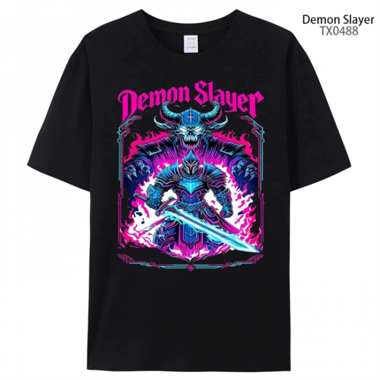 Demon Slayer Kimets Anime peripheral printed pure cotton T-shirt from S to 4XL
