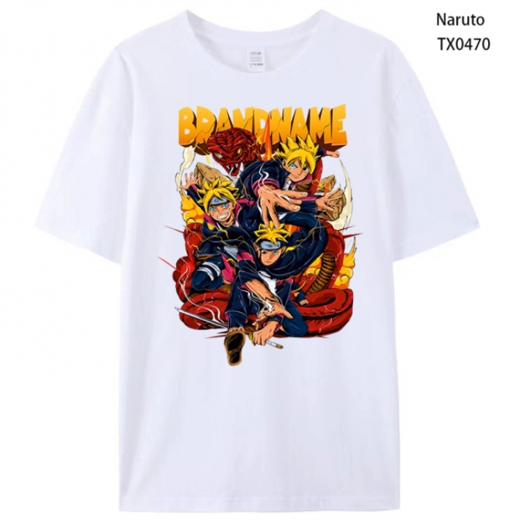 Naruto Anime peripheral printed pure cotton T-shirt from S to 4XL
