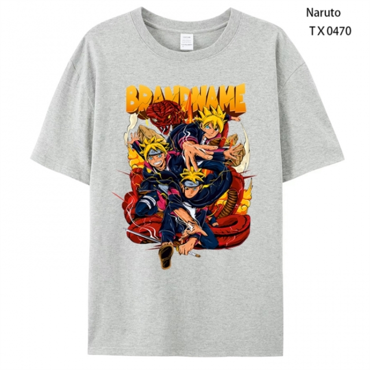 Naruto Anime peripheral printed pure cotton T-shirt from S to 4XL