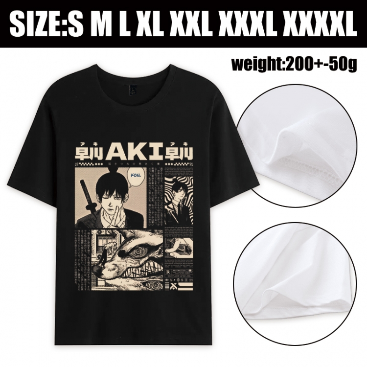 Chainsaw Man Anime printed pure cotton short sleeved T-shirt from S to 4XL
