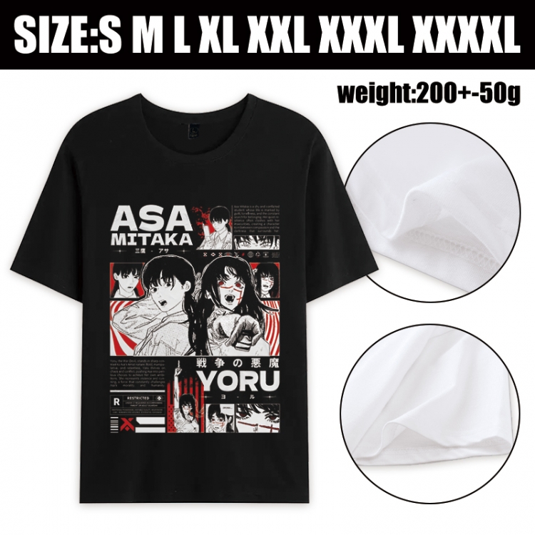 Chainsaw Man Anime printed pure cotton short sleeved T-shirt from S to 4XL