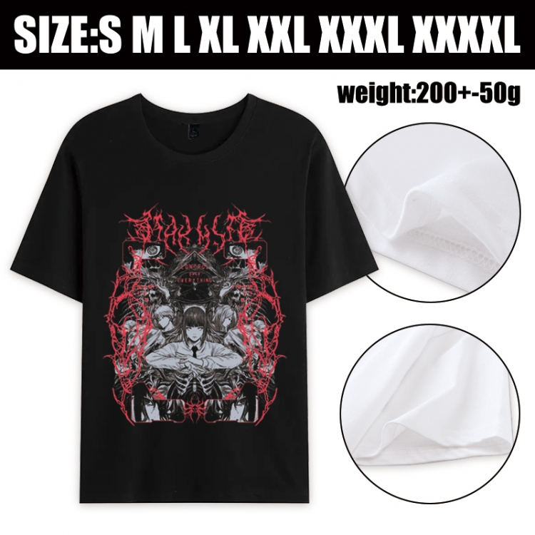 Chainsaw Man Anime printed pure cotton short sleeved T-shirt from S to 4XL