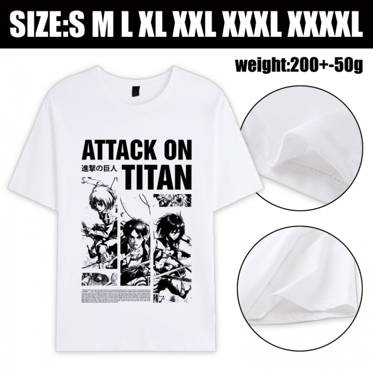 Shingeki no Kyojin Anime printed pure cotton short sleeved T-shirt from S to 4XL