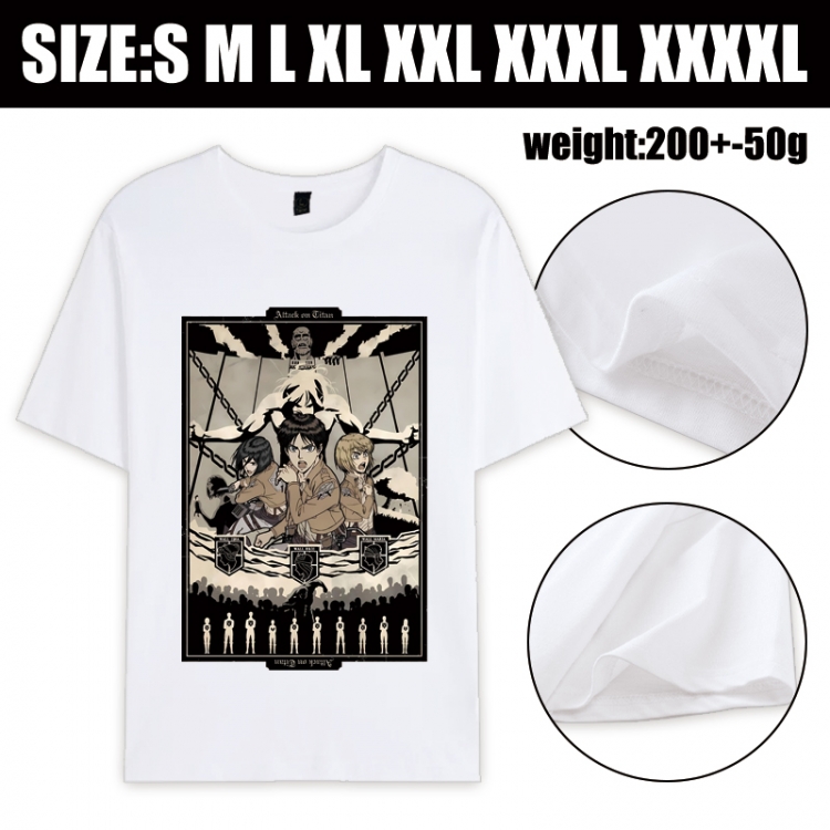 Shingeki no Kyojin Anime printed pure cotton short sleeved T-shirt from S to 4XL