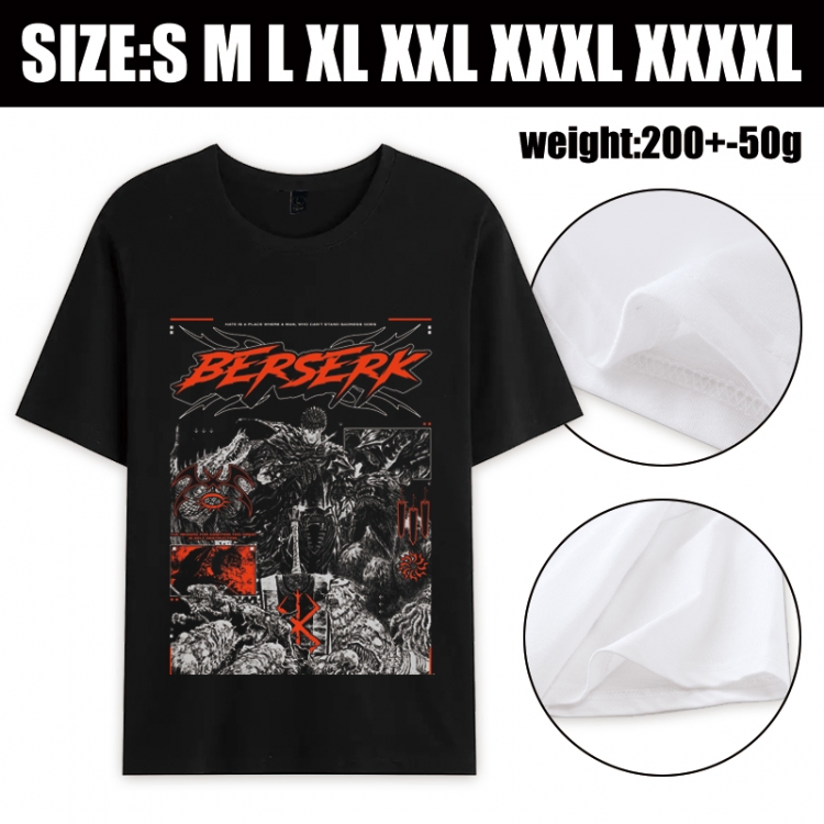 Berserk Anime printed pure cotton short sleeved T-shirt from S to 4XL