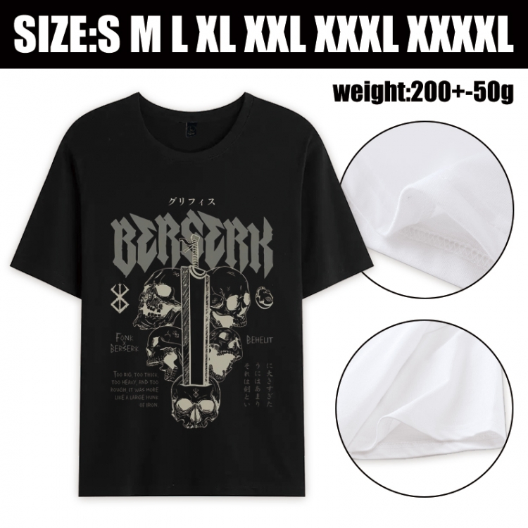 Berserk Anime printed pure cotton short sleeved T-shirt from S to 4XL