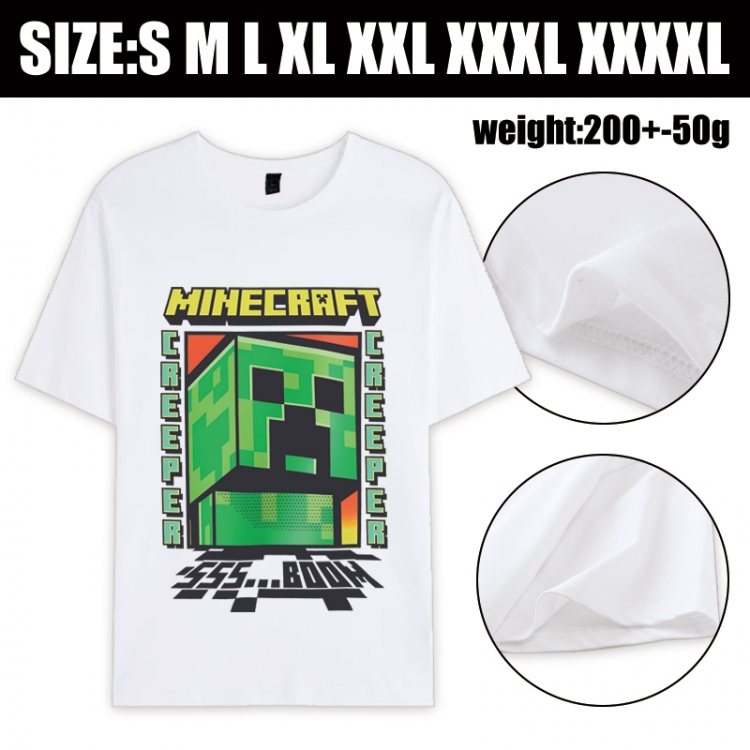 Minecraft Anime printed pure cotton short sleeved T-shirt from S to 4XL