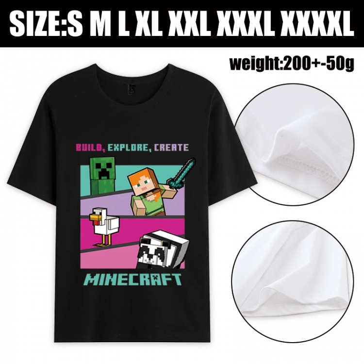Minecraft Anime printed pure cotton short sleeved T-shirt from S to 4XL