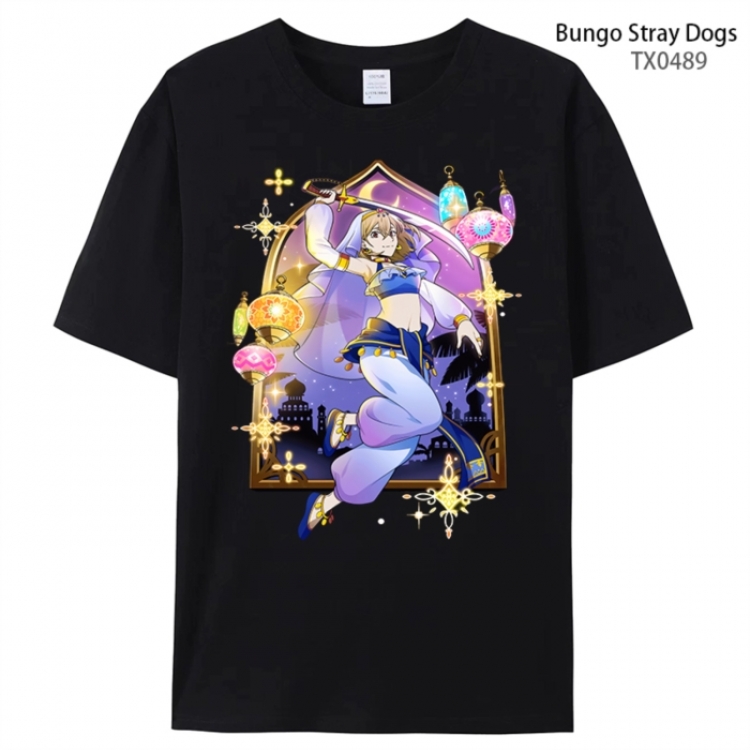Bungo Stray Dogs Anime peripheral printed pure cotton T-shirt from S to 4XL