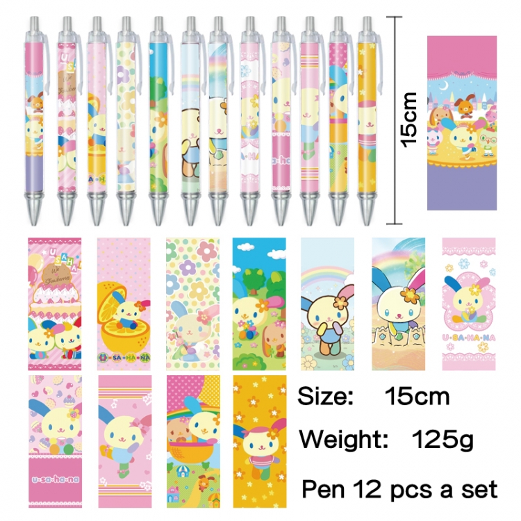 Sanrio Anime peripheral student color picture ballpoint pen neutral pen 15cm a set of 12