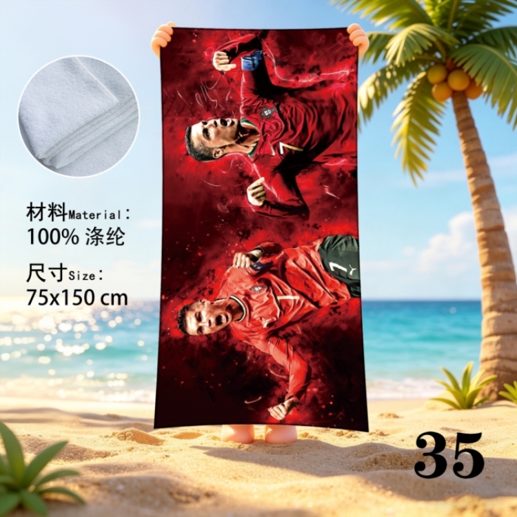 Football Anime peripheral beach towel sweatshirt 75x150cm