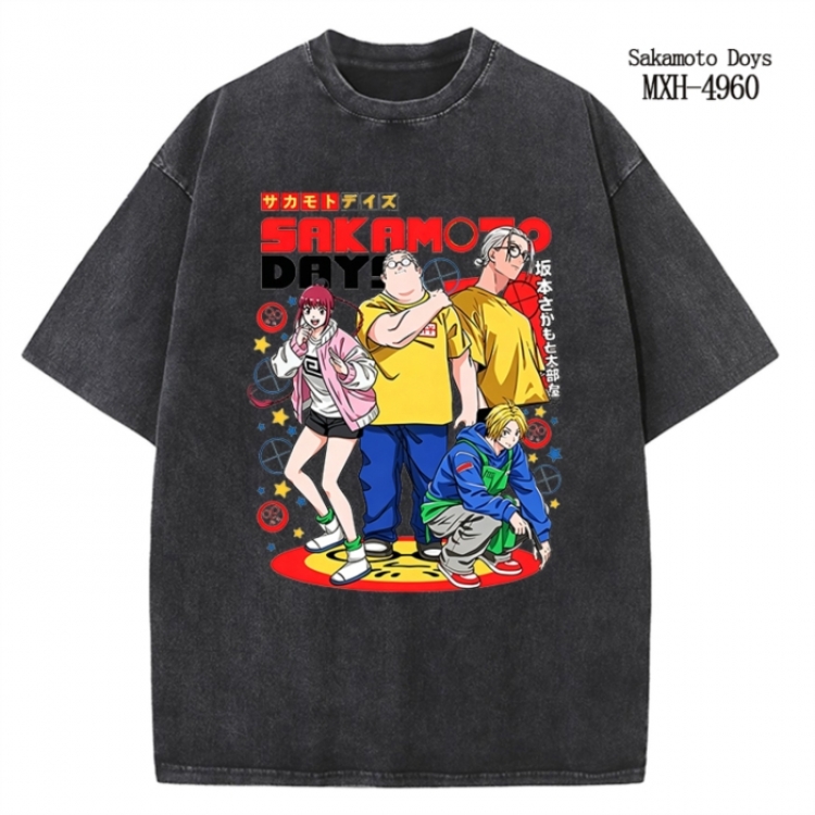 SAKAMOTO DAYS Anime peripheral pure cotton washed and worn T-shirt from S to 2XL