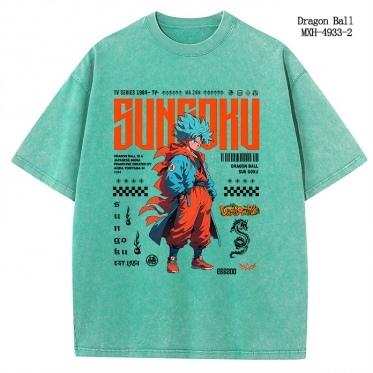 DRAGON BALL Anime peripheral pure cotton washed and worn T-shirt from S to 2XL