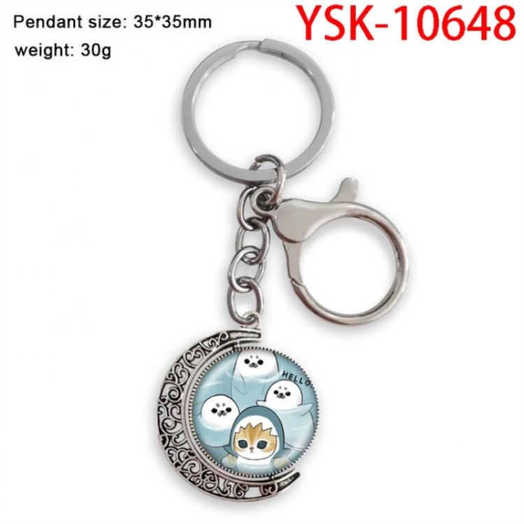 SharkCat Anime double-sided crystal rotating gemstone keychain pendant price for 5 pcs