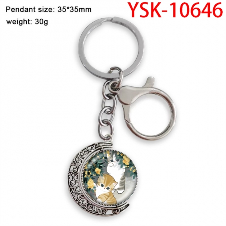 SharkCat Anime double-sided crystal rotating gemstone keychain pendant price for 5 pcs