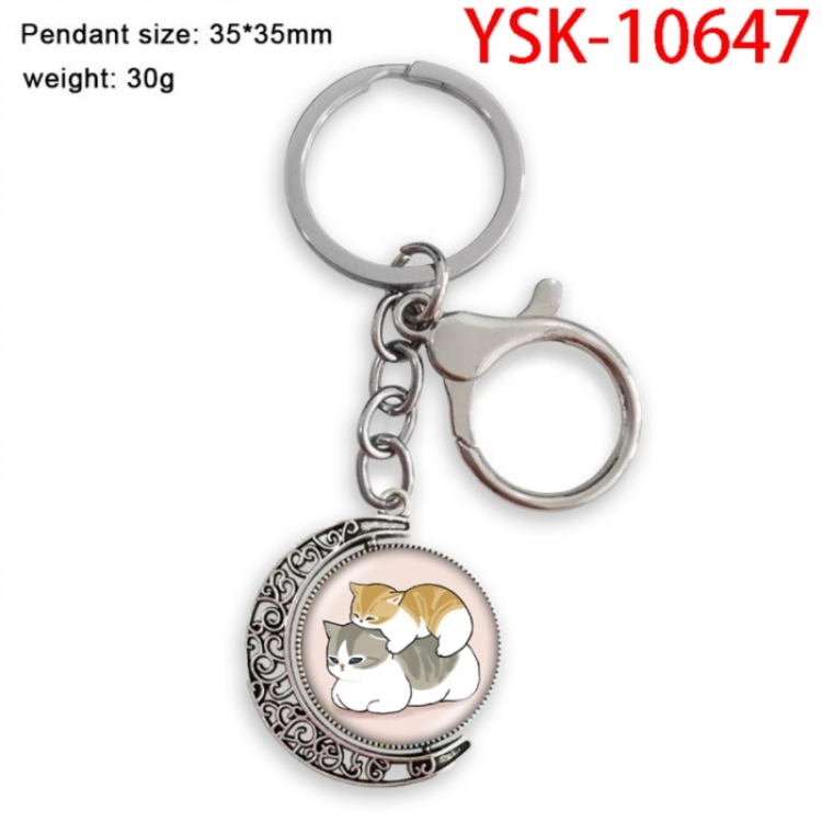 SharkCat Anime double-sided crystal rotating gemstone keychain pendant price for 5 pcs