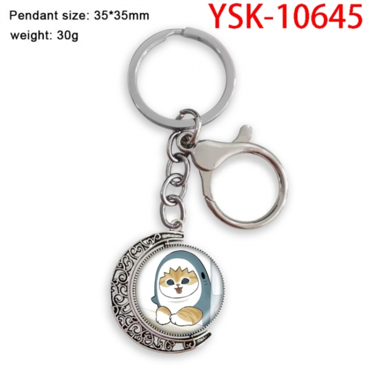 SharkCat Anime double-sided crystal rotating gemstone keychain pendant price for 5 pcs