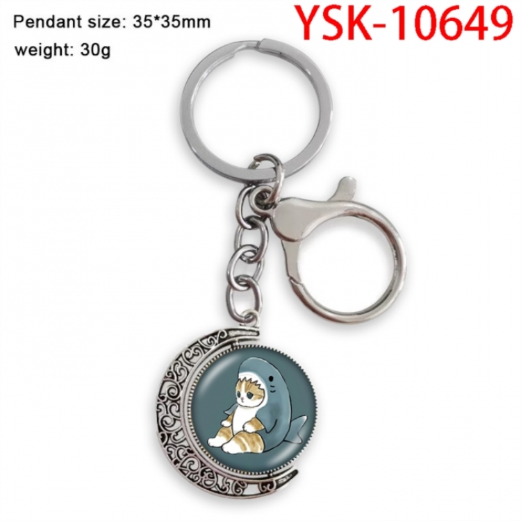 SharkCat Anime double-sided crystal rotating gemstone keychain pendant price for 5 pcs