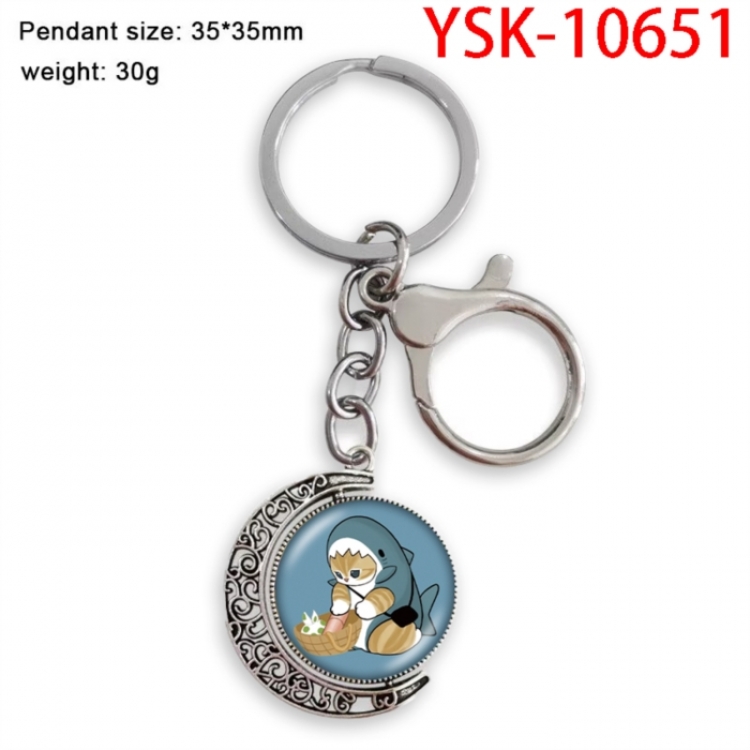SharkCat Anime double-sided crystal rotating gemstone keychain pendant price for 5 pcs