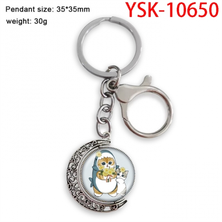 SharkCat Anime double-sided crystal rotating gemstone keychain pendant price for 5 pcs