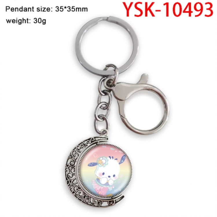 Sanrio Anime double-sided crystal rotating gemstone keychain pendant price for 5 pcs