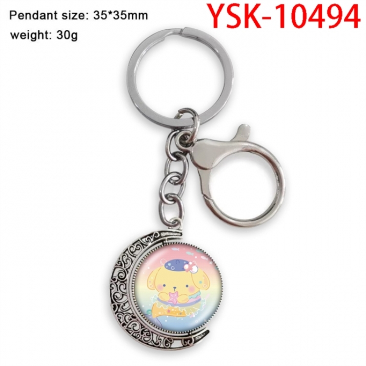 Sanrio Anime double-sided crystal rotating gemstone keychain pendant price for 5 pcs