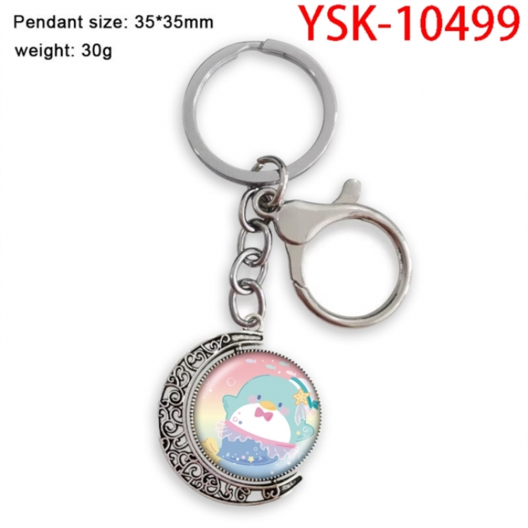 Sanrio Anime double-sided crystal rotating gemstone keychain pendant price for 5 pcs