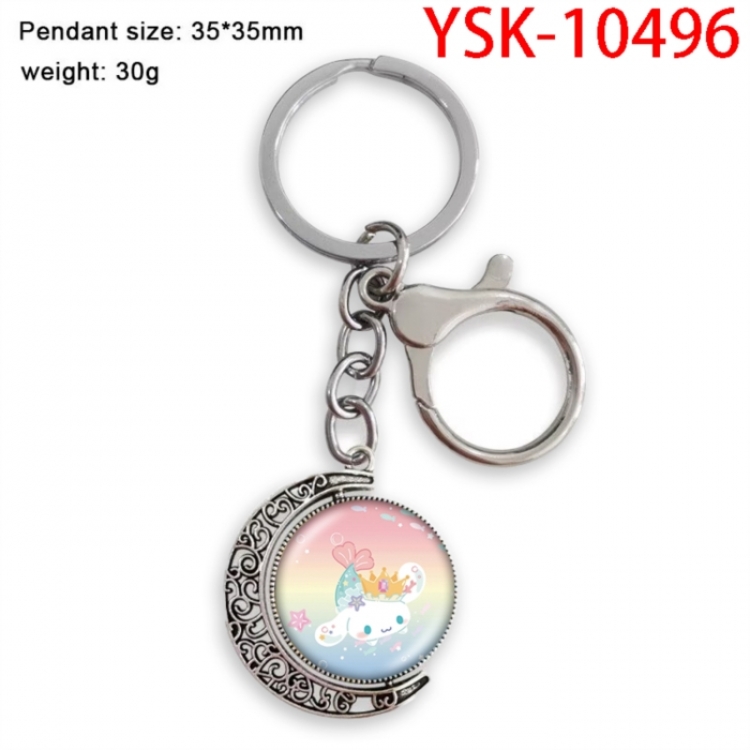Sanrio Anime double-sided crystal rotating gemstone keychain pendant price for 5 pcs