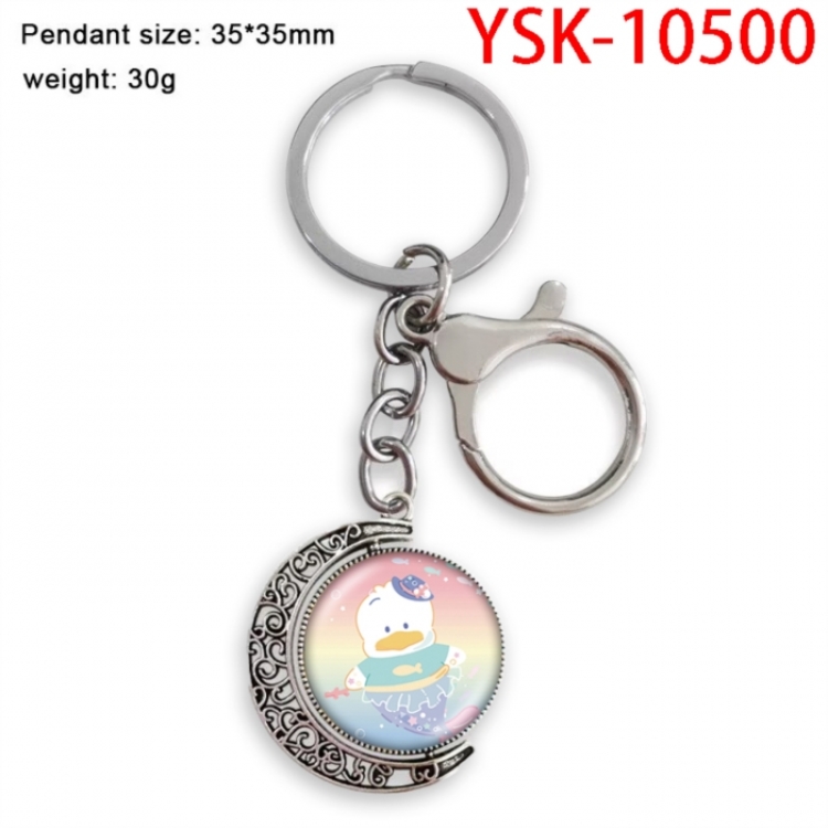 Sanrio Anime double-sided crystal rotating gemstone keychain pendant price for 5 pcs