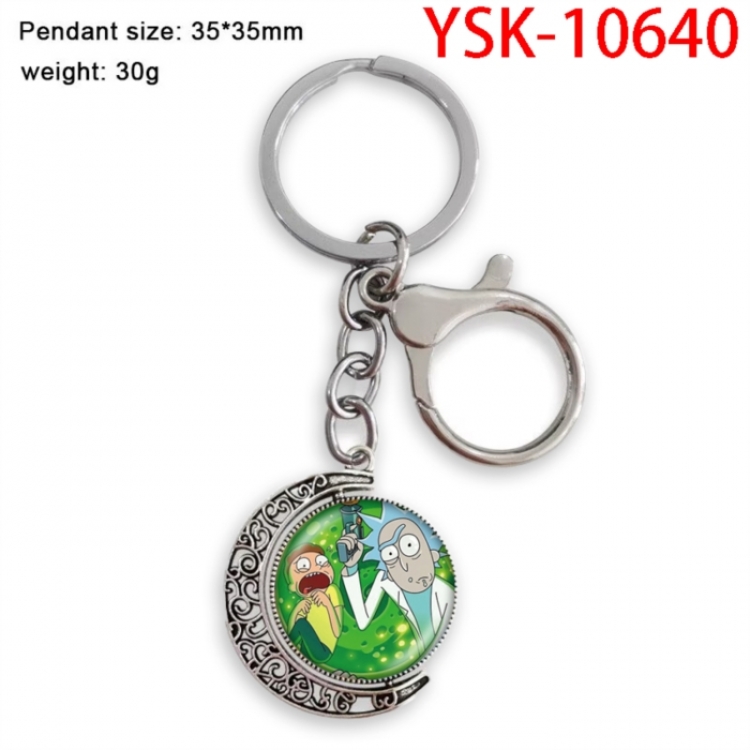 Rick and Morty Anime double-sided crystal rotating gemstone keychain pendant price for 5 pcs