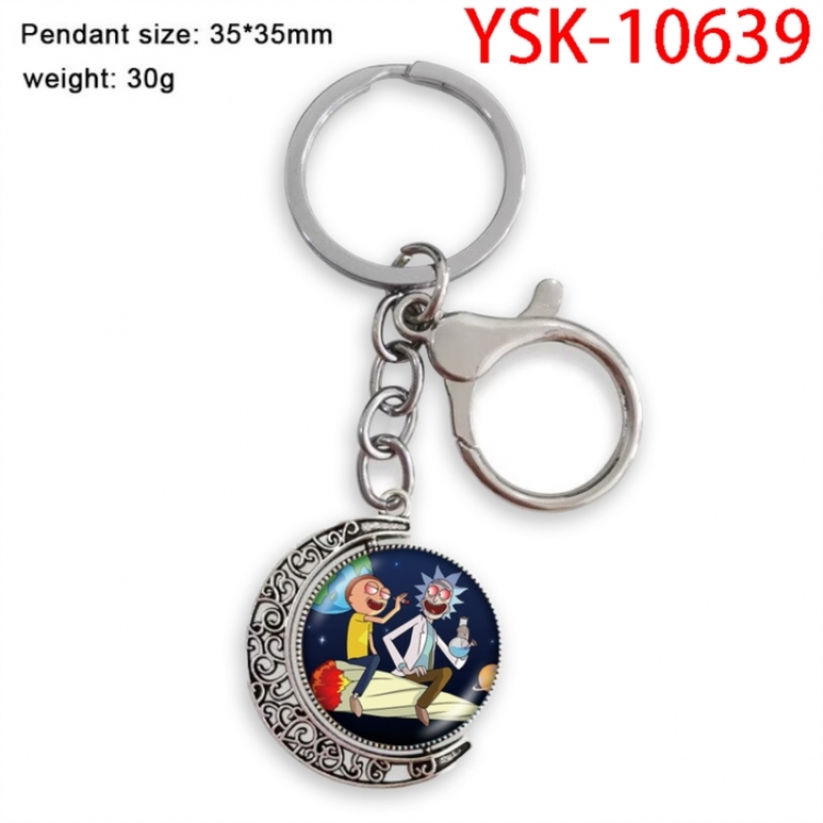 Rick and Morty Anime double-sided crystal rotating gemstone keychain pendant price for 5 pcs