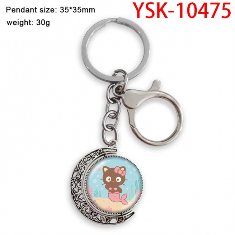 Sanrio Anime double-sided crystal rotating gemstone keychain pendant price for 5 pcs