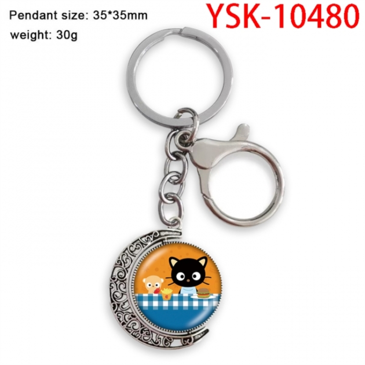 Sanrio Anime double-sided crystal rotating gemstone keychain pendant price for 5 pcs