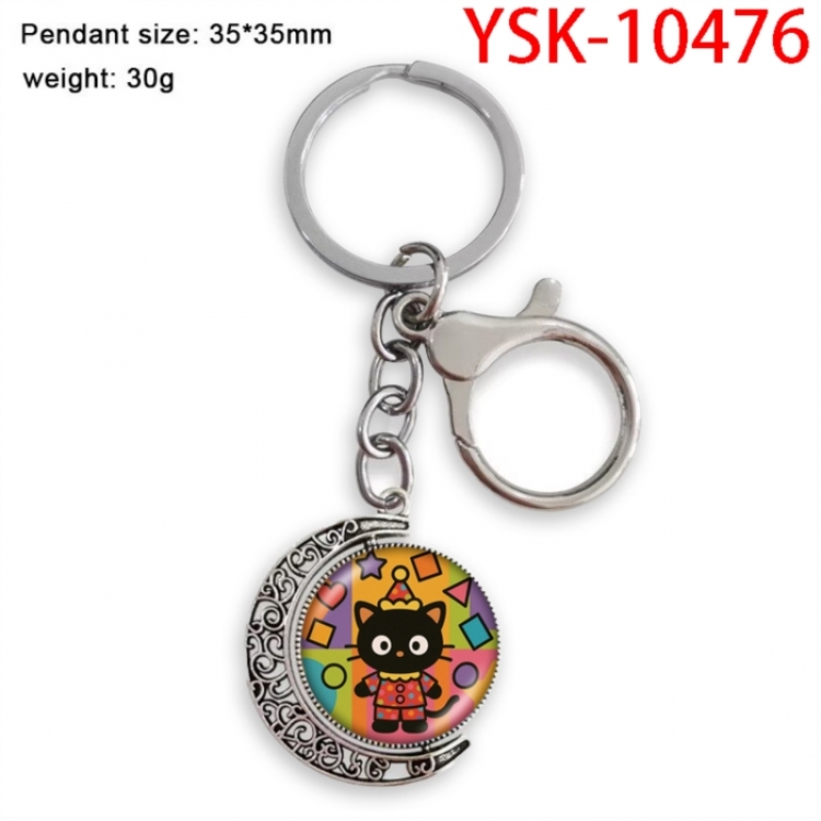 Sanrio Anime double-sided crystal rotating gemstone keychain pendant price for 5 pcs