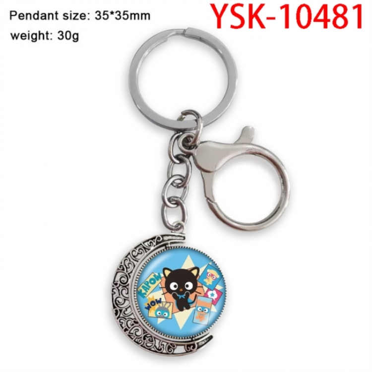 Sanrio Anime double-sided crystal rotating gemstone keychain pendant price for 5 pcs