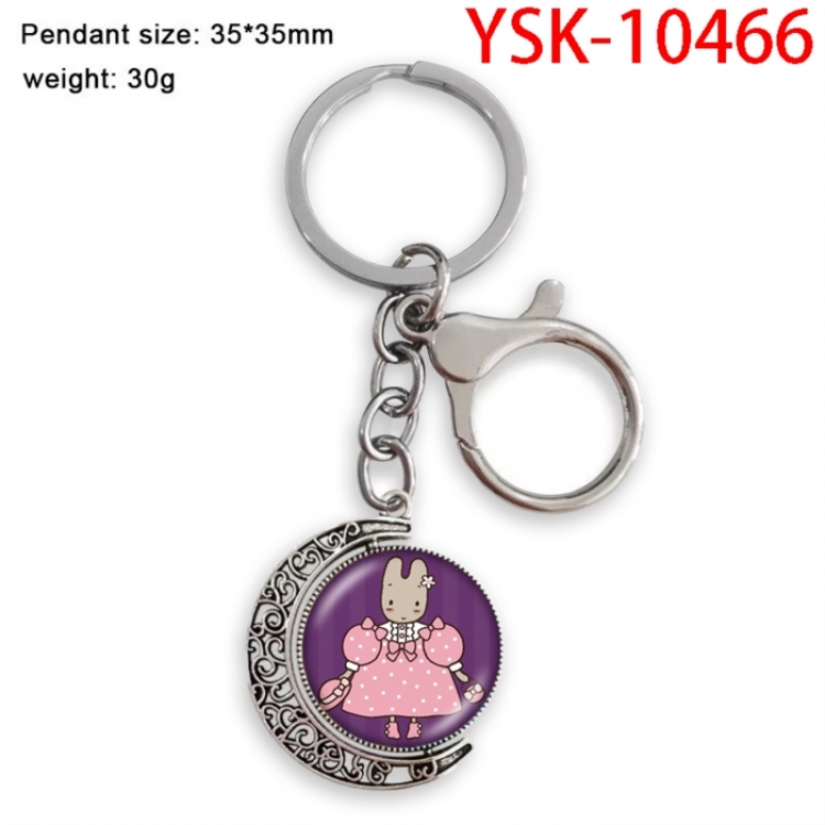 Jasmine Cat‌ Anime double-sided crystal rotating gemstone keychain pendant price for 5 pcs