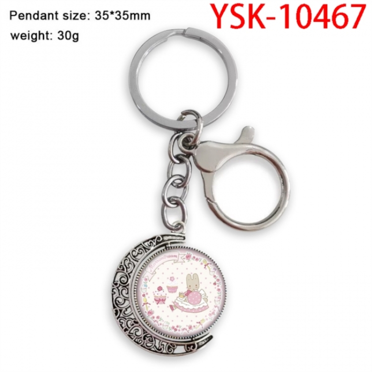 Jasmine Cat‌ Anime double-sided crystal rotating gemstone keychain pendant price for 5 pcs