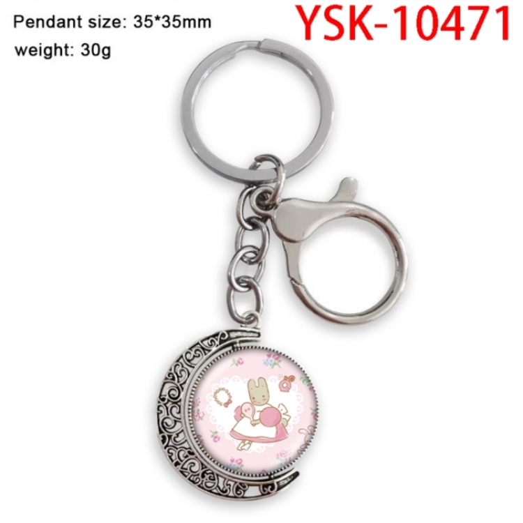 Jasmine Cat‌ Anime double-sided crystal rotating gemstone keychain pendant price for 5 pcs