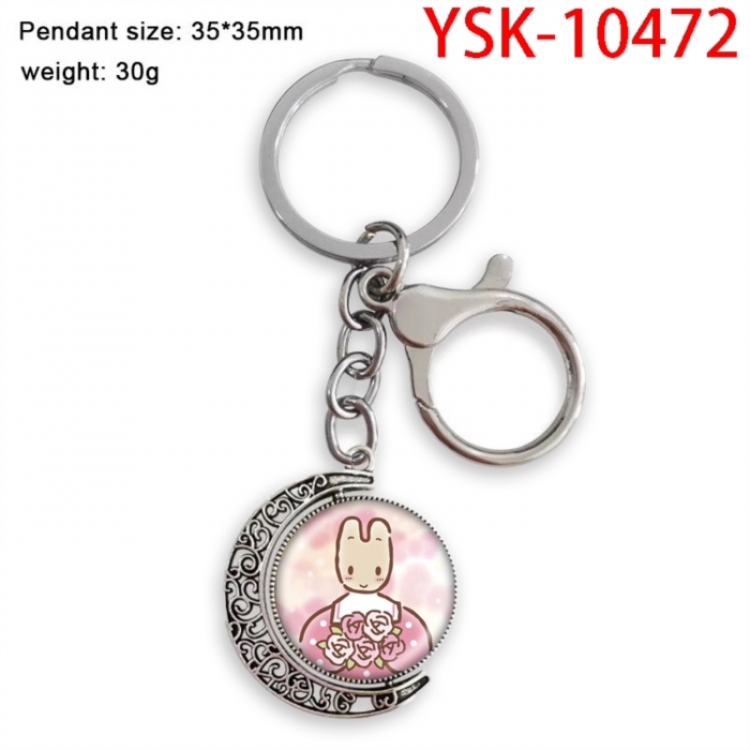 Jasmine Cat‌ Anime double-sided crystal rotating gemstone keychain pendant price for 5 pcs