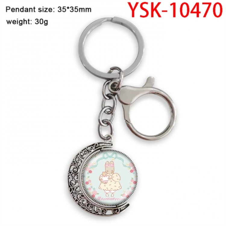 Jasmine Cat‌ Anime double-sided crystal rotating gemstone keychain pendant price for 5 pcs